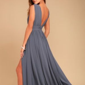 LuLu's Heavenly Hues Denim Blue Maxi Dress